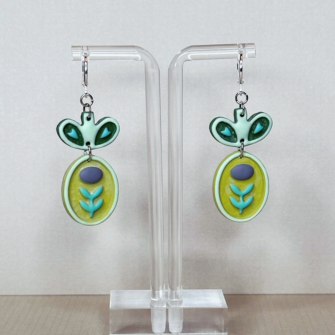 Folk Olive Dangles