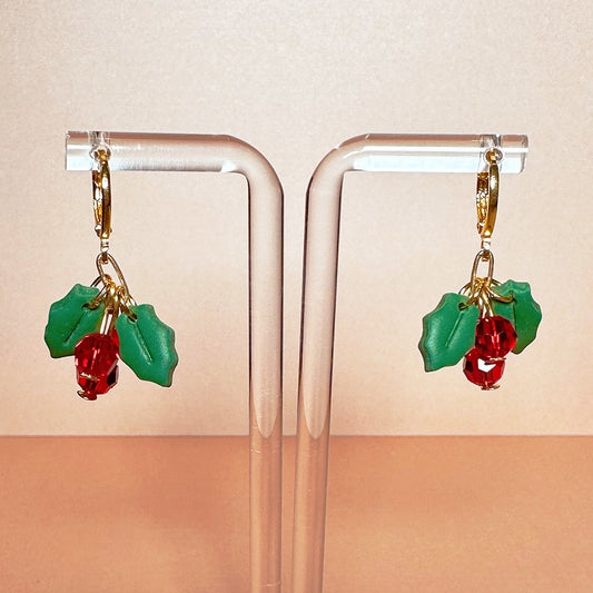 Holly Beaded Dangles