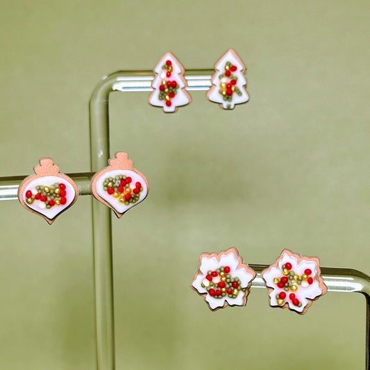 Sprinkle Christmas Cookie Studs