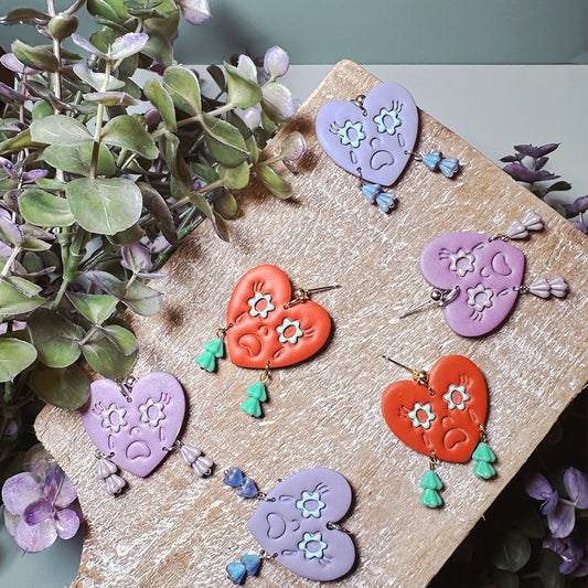 Springtime Sad Heart Club Dangles