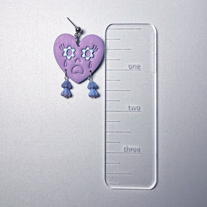 Springtime Sad Heart Club Dangles