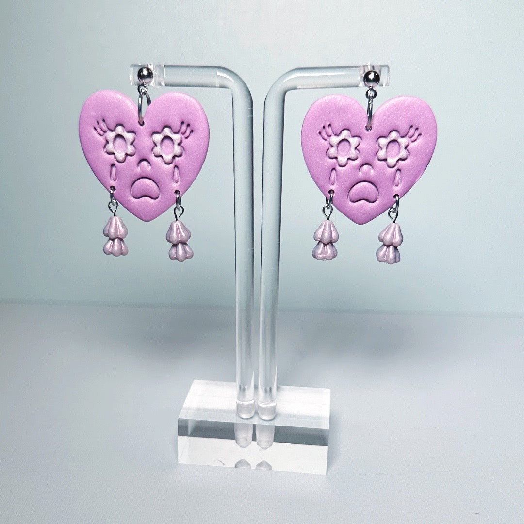 Springtime Sad Heart Club Dangles