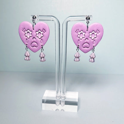 Springtime Sad Heart Club Dangles