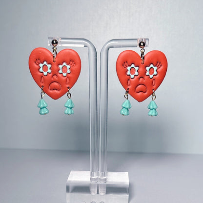 Springtime Sad Heart Club Dangles