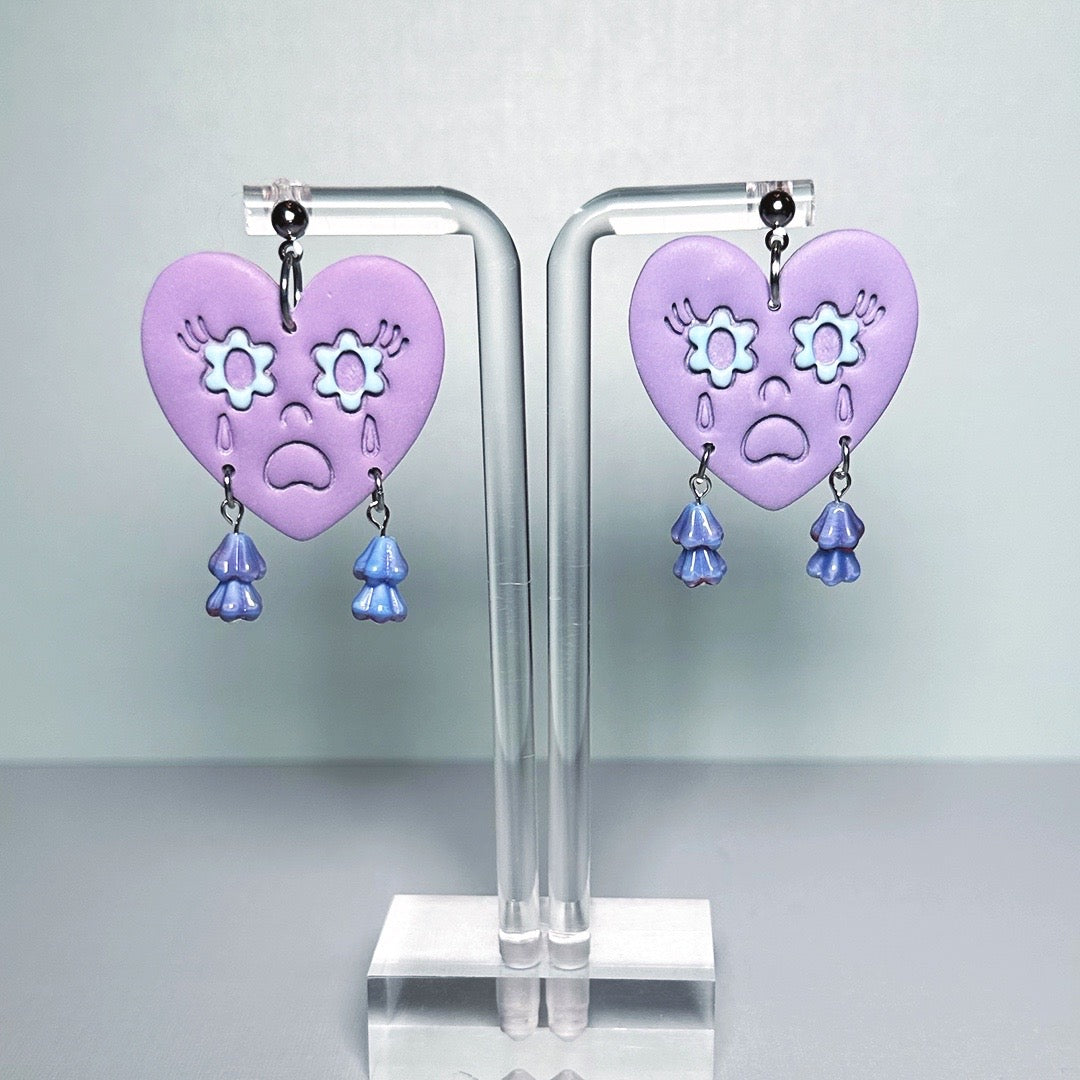 Springtime Sad Heart Club Dangles