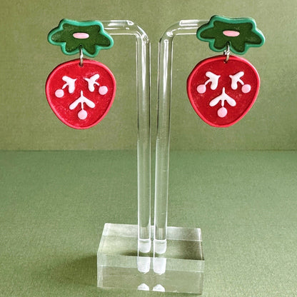 Folk Strawberry Dangles
