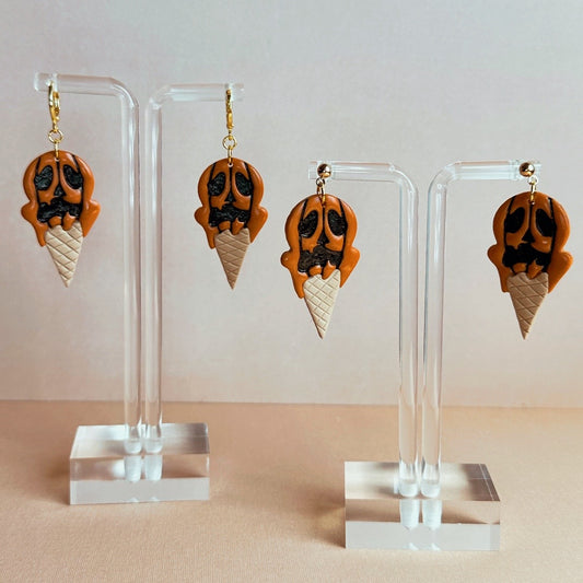 Jack-o-lantern Ice Cream Cone Dangles