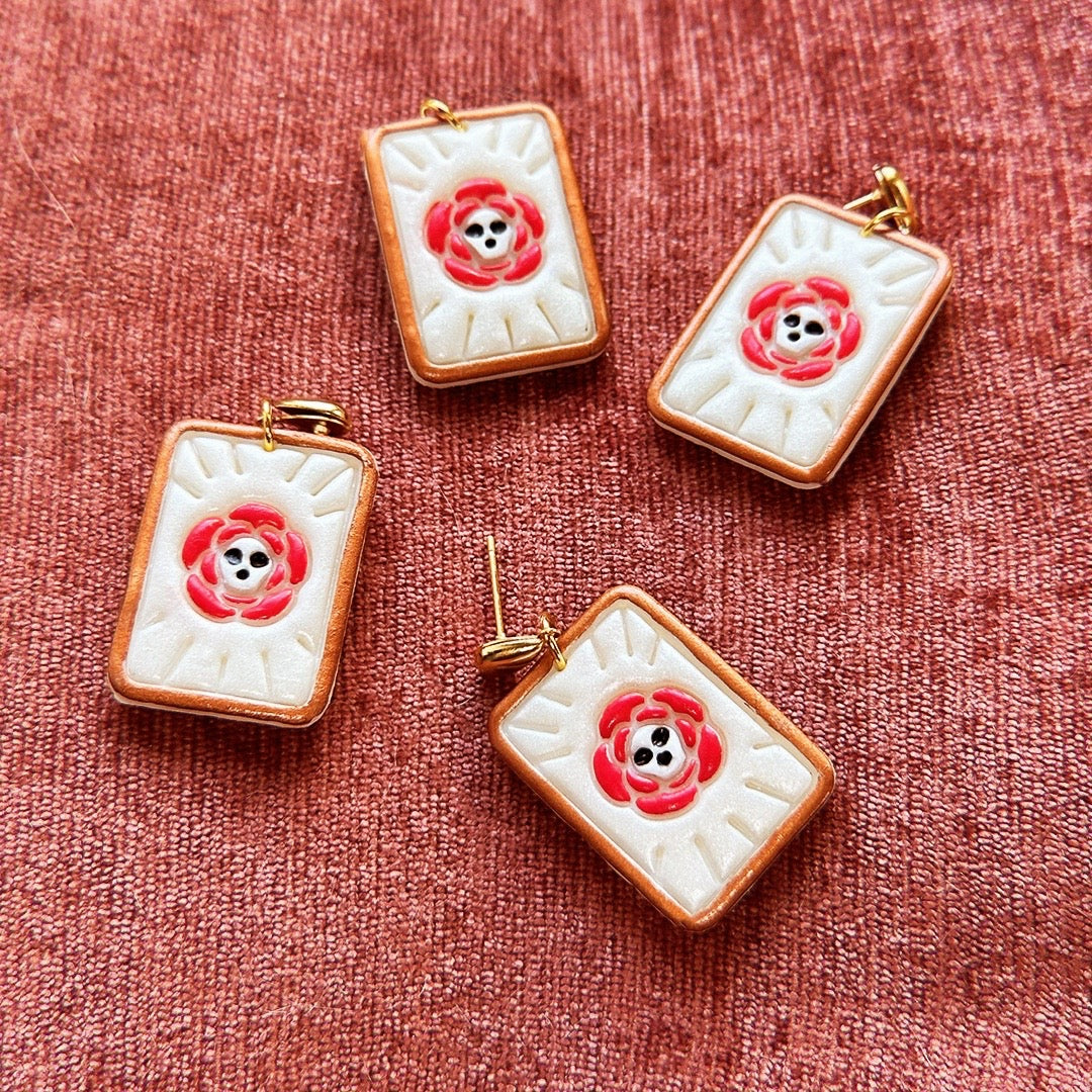 Skull Rose Tarot Card Dangles