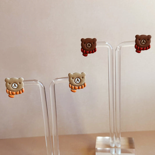 Bear with Scarf Studs