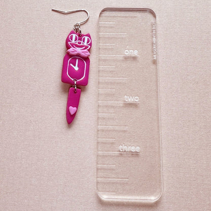 Heart Kat Clock Dangles